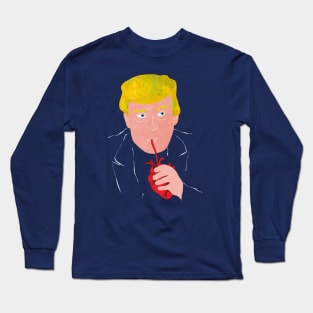 Donald Trump drinking blood Long Sleeve T-Shirt